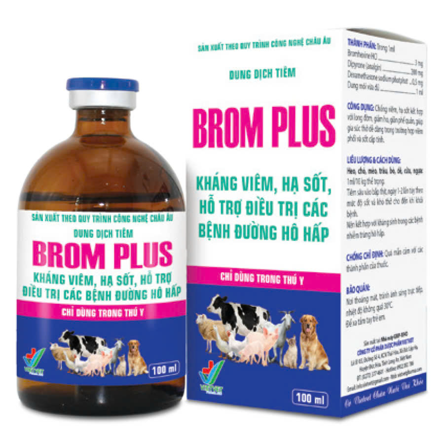 BROM PLUS Kháng viêm, hạ sốt,hỗ trợ điều trị các bệnh đường hô hấp